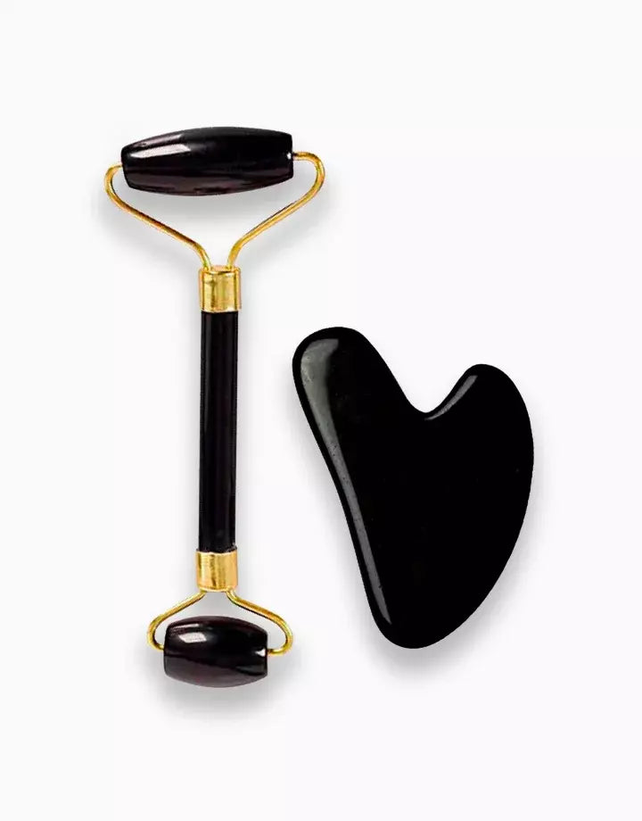 Black Obsidian Roller and Gua Sha Bundle