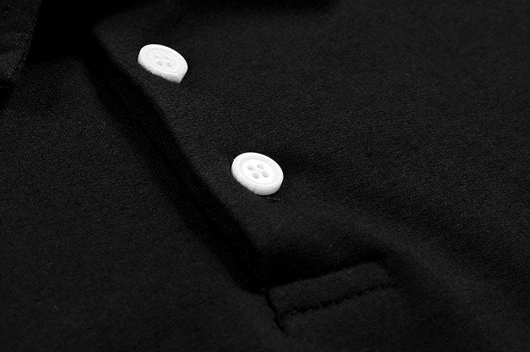 RT No. 5071 BLACK HALF SLEEVE BUTTON-UP COLLAR SHIRT