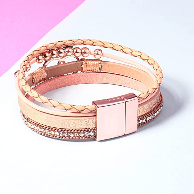 Boho Wrap Bracelets Leather Cuff Bangle