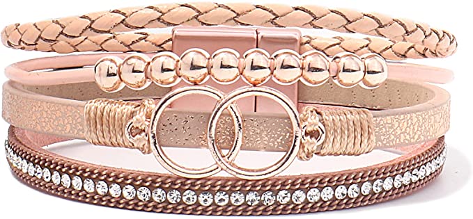 Boho Wrap Bracelets Leather Cuff Bangle