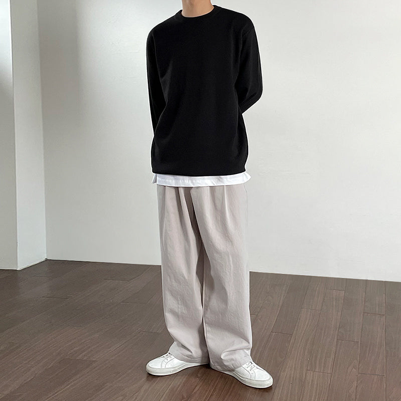 RT No. 5284 CASUAL WIDE STRAIGHT RETRO STYLED PANTS