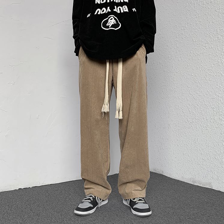 RT No. 5138 CORDUROY DRAWSTRING WIDE STRAIGHT SWEATPANTS