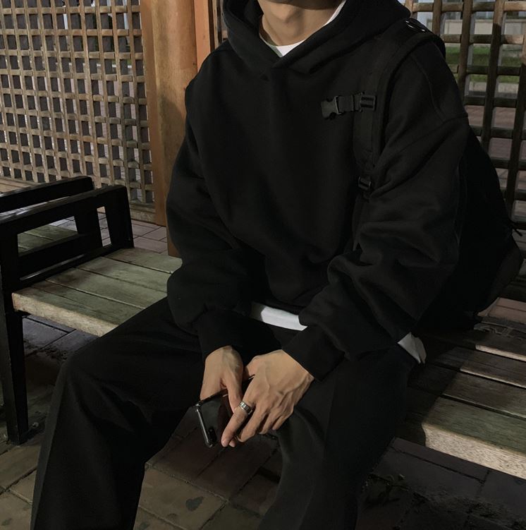 RT No. 5248 BLACK PULLOVER HOODIE