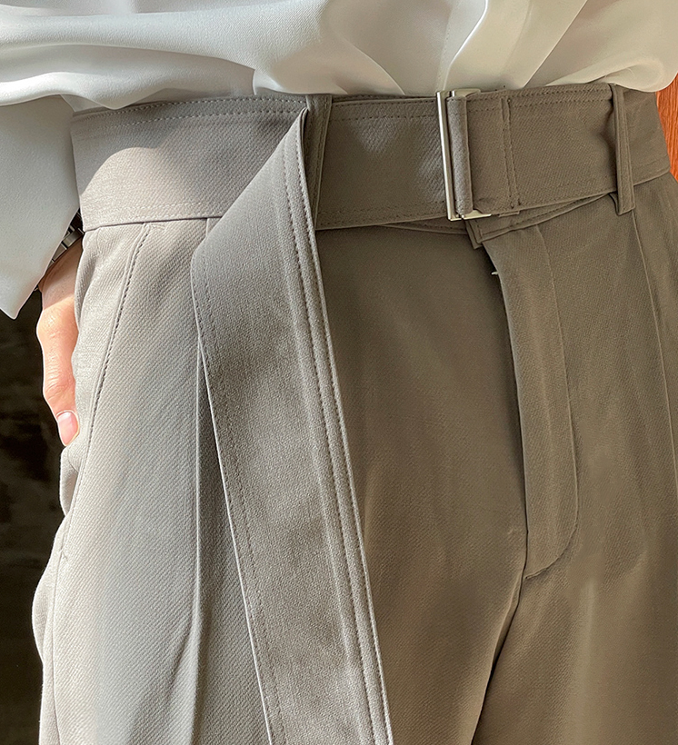 RT No. 4195 GRAY SUIT JK & WIDE PANTS