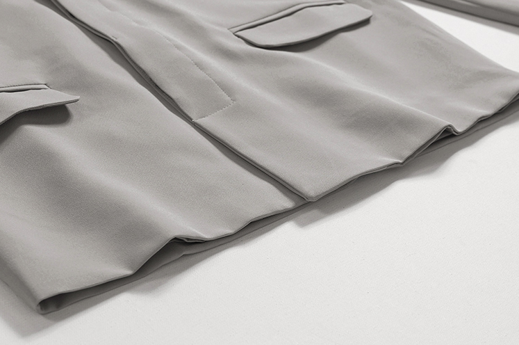 RT No. 4195 GRAY SUIT JK & WIDE PANTS