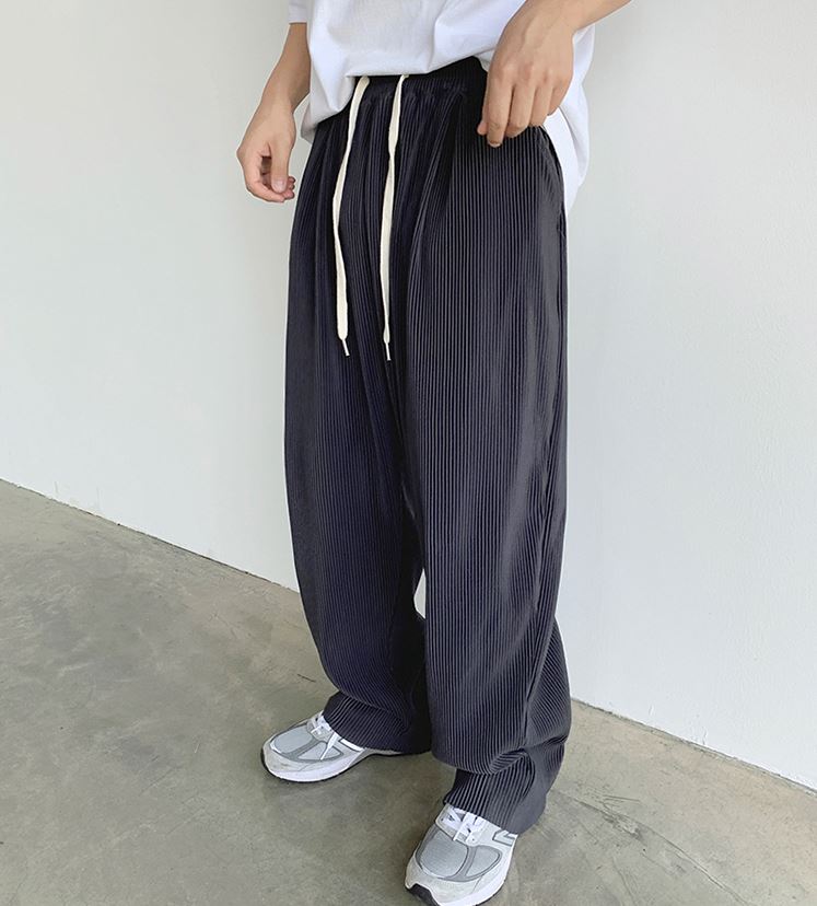 RT No. 4495 PLEATED ZIP UP HOODIE & WIDE PANTS (TOP & BOTTOM)