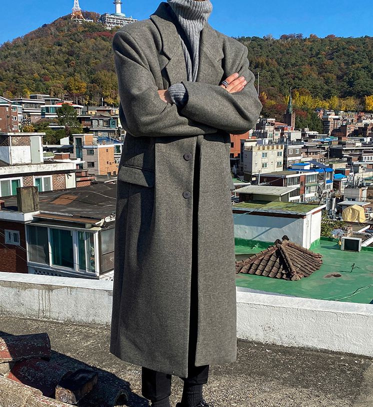 RT No. 3462 SUIT COLLAR WOOLEN COAT JK