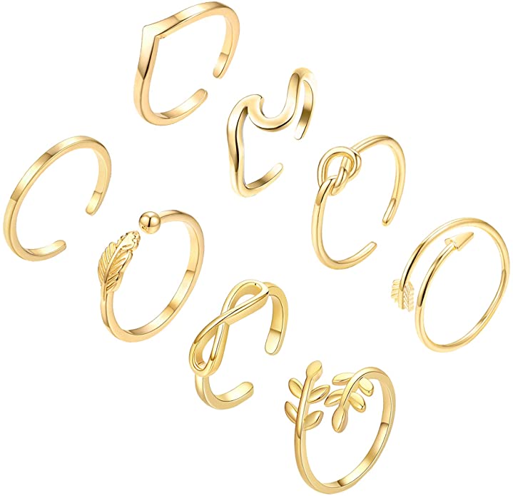 8PCS Open Rings Set