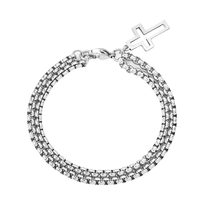 CROSS DOUBLE LAYER CHAIN BRACELET