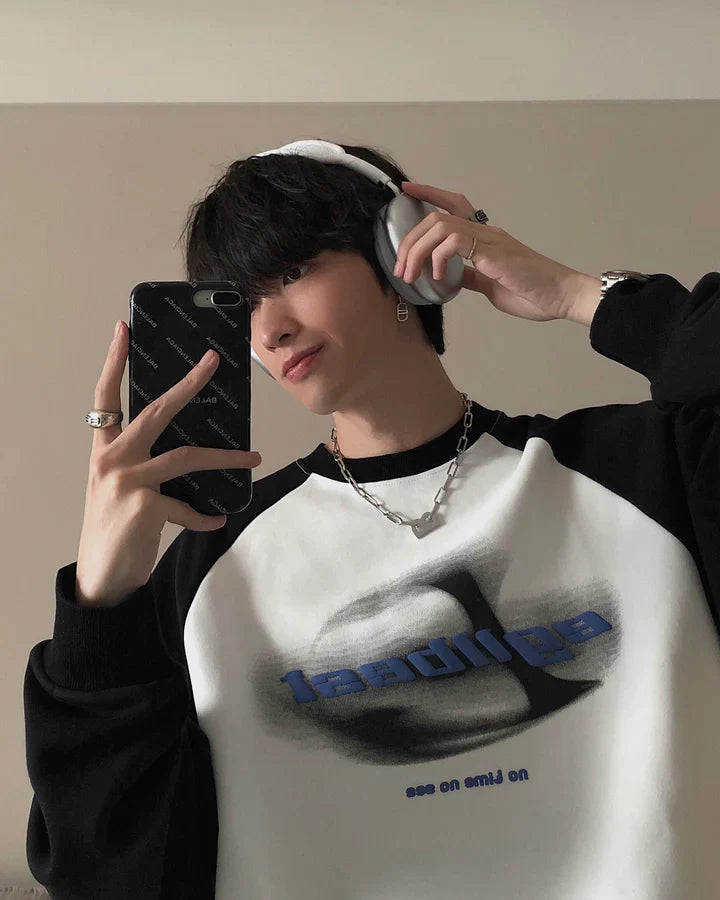 RT No. 5530 TWO TONE LETTERED SWEATER