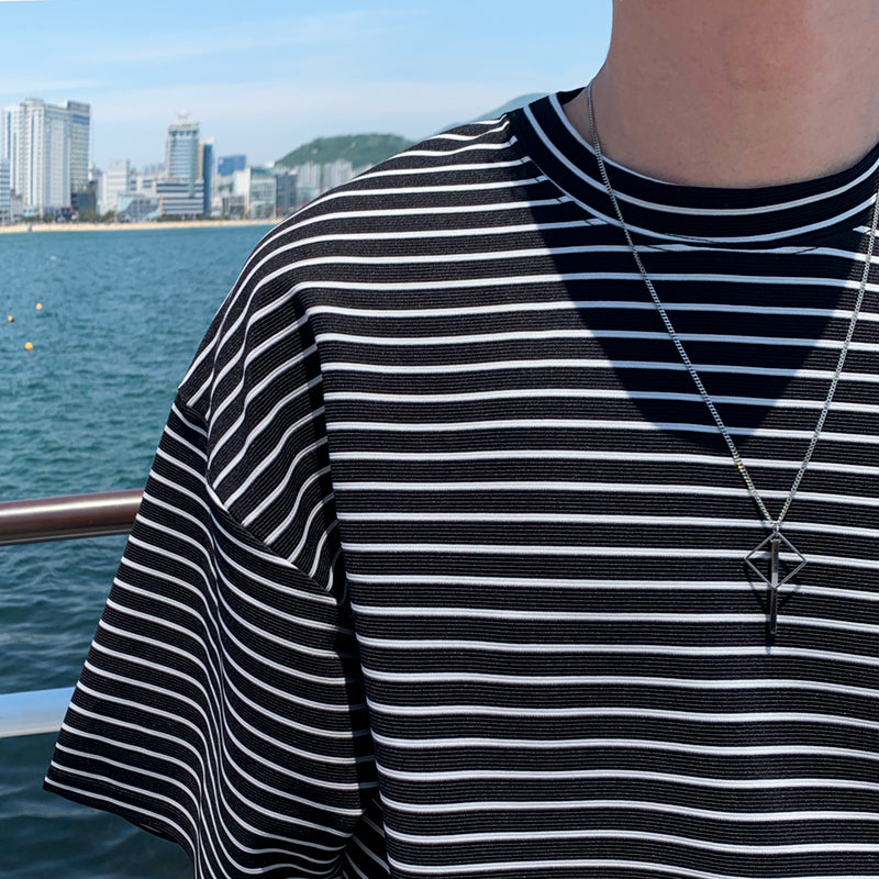 RT No. 527 OVERSIZE STRIPED TSHIRT