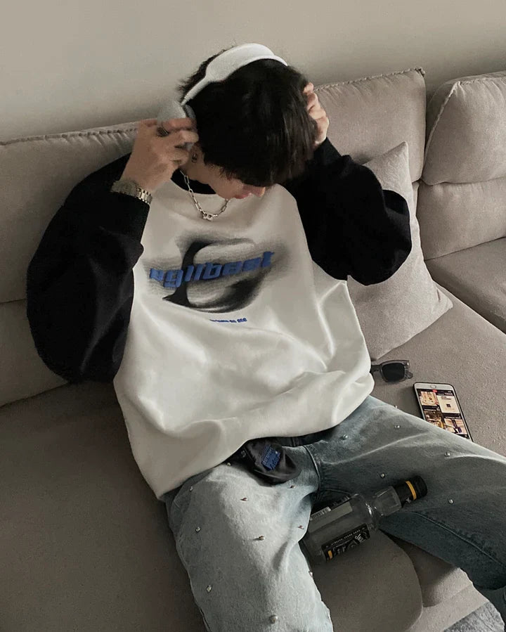 RT No. 5530 TWO TONE LETTERED SWEATER