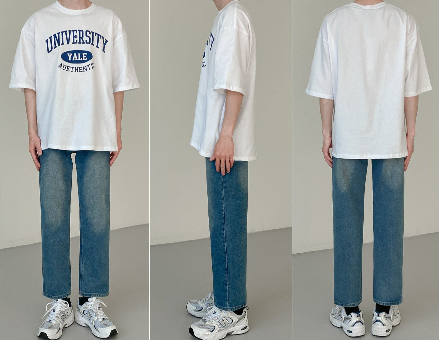 RT No. 5215 WHITE HALF SLEEVE LETTER SHIRT