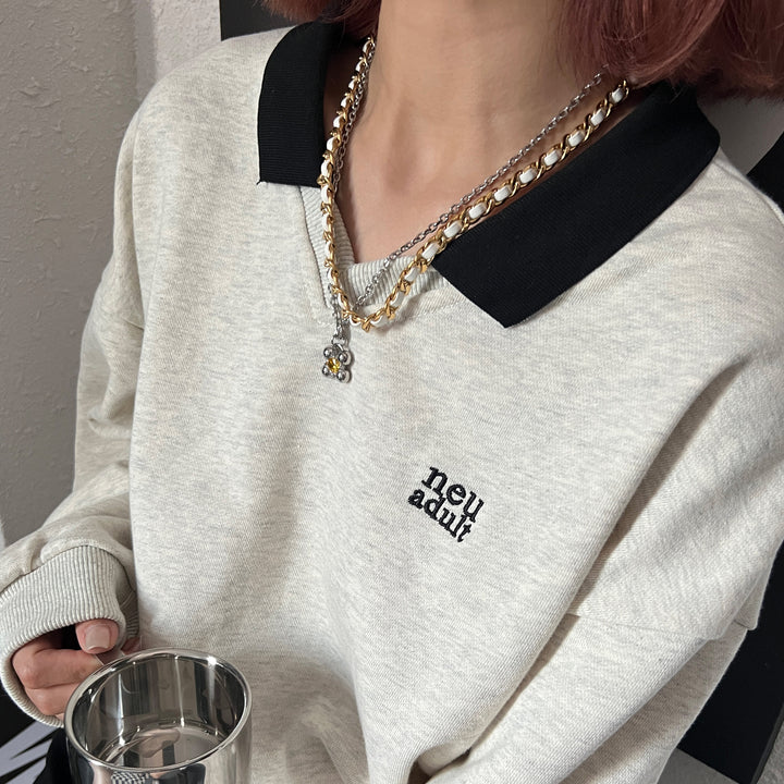 LEATHER WRAPPED CUBAN CHAIN NECKLACE