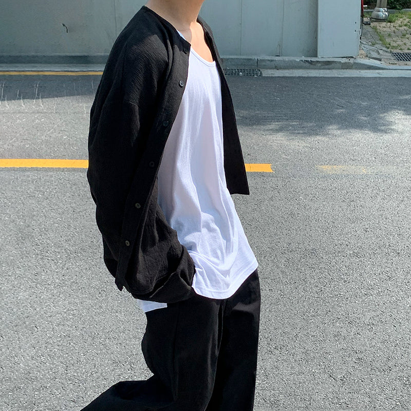 RT No. 1774 WHITE SLEEVELESS SHIRT