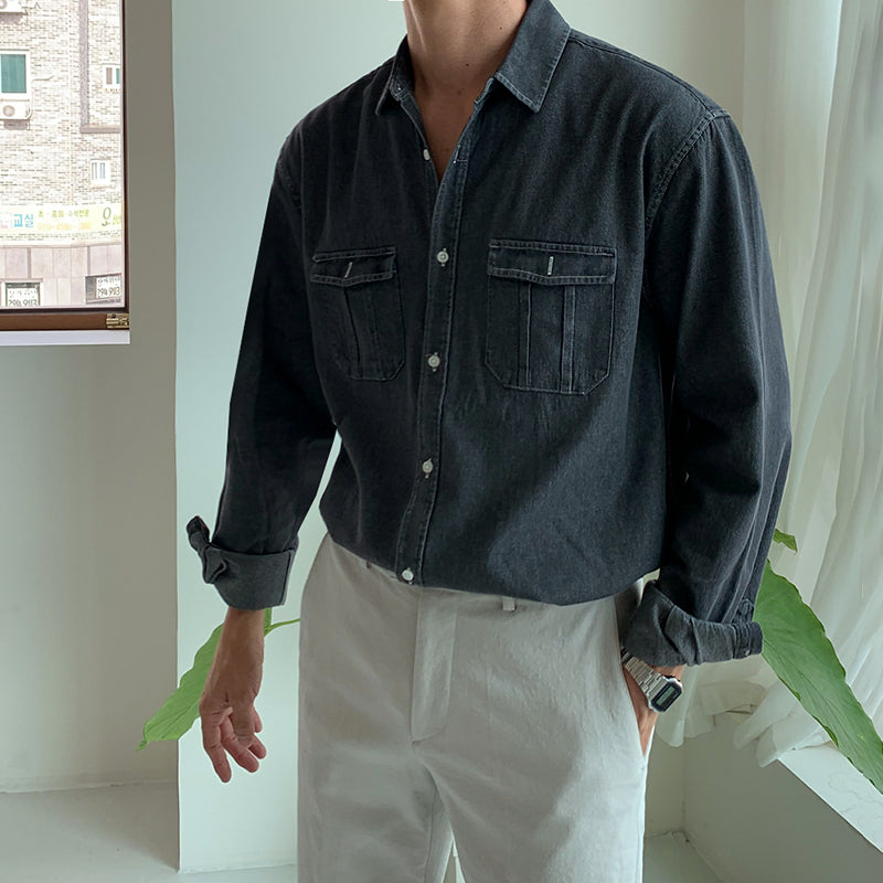 RT No. 1370 GRAY DENIM SHIRT