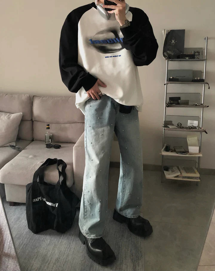 RT No. 5530 TWO TONE LETTERED SWEATER