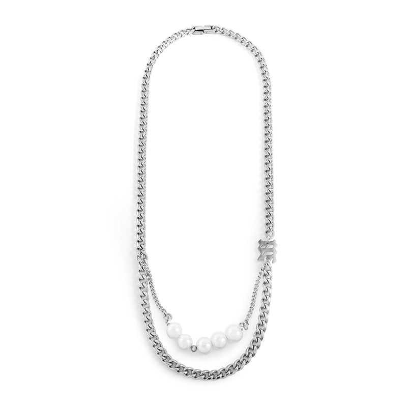 PEARL DOUBLE LAYER CHAIN NECKLACE